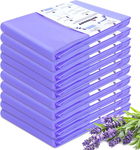 RUZAKO 30% 10 Pack Diaper Pail Refill Bags Compatible With Dekor Plus Diaper Pail, Extra Length, Lavender Scent