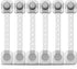 TASSU Child Safety Locks 6-Pack Adjustable Double Lock Baby Proofing Latches for Cabinets,