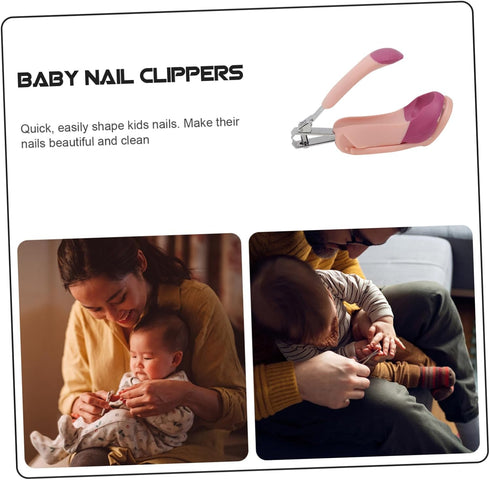 LIFKOME Set Nail Care Kit for Newborn Safe Nail Clippers Portable Grooming Pink