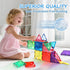100 4-8, 3 4 5 6 7 8+ Mruikeny Pieces Magnetic Tiles for Kids Ages Glitter Magnetic Building Tiles Preschool Learning