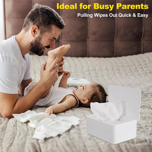 Eiszhjk Wipes Dispenser Compatible with Huggies, Refillable Wipe Holder, Flushable Wipes Container with Sealing Design
