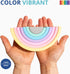 BLUE GINKGO Montessori Silicone Rainbow Stacker - 7 Layers Nesting Puzzle for Kids and Toddlers, Stacking Sensory Toys