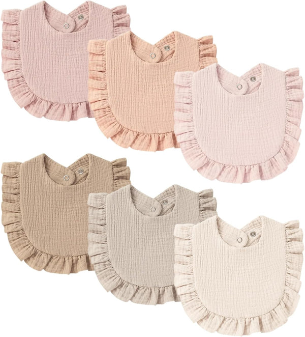 Baby Muslin Bibs Bandana Drool Bibs for Unisex, Soft and Absorbent Cotton Teething Bib for Newborns and Toddlers