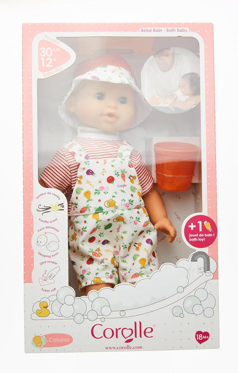 Corolle Bebe Bath Calypso Garden Delights Baby Doll - Soft Body, Play Cup, Ages 18 Months+