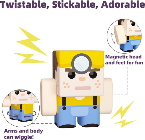 8PCS Pack, 3+ GobiDex Magnetic Action Figures- Creatures of Block World Toys Compatible with Magnet Building Blocks