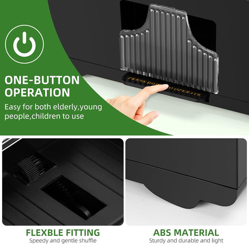 Automatic Card Shuffler for 1/2/4/6 Decks, Battery Operated Electric Shuffler for UNO, Casino Card Games, Home Use