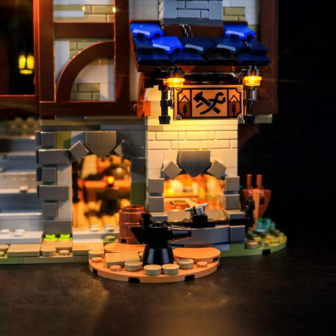 BRIKSMAX Led Lighting Kit for Medieval Blacksmith - Compatible with Lego 21325 Model (Remote-Control Version)