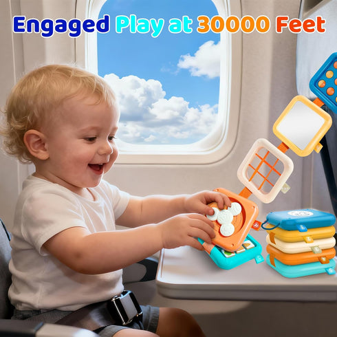 Toylfort 1 6-12 1-3 Montessori Busy Board for Year Old, Airplane Toys for Babies Months, Sensory Fine Motor Skills