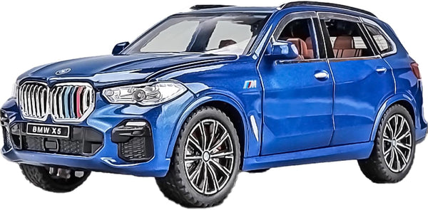 Toy Cars for BMW X5 1/32 Metal Model with Light and Sound, Pull Back Collectible for Children Age 3+ (BLUE)
