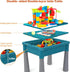 Double-Sided Kids Activity Table with Storage - 105pcs Marble Run Building Blocks, 5-in-1 Play Table