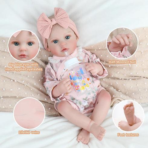 20 Inch 3+ Babeviimt Reborn Baby Dolls - Cute Soft Vinyl Realistic Baby Doll Poseable Real Life Baby Dolls