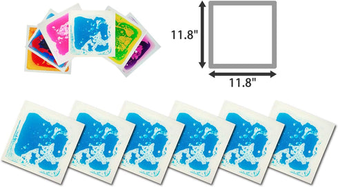 Art3d 1-Pack 11.8" 11.8" Fancy Floor Tile for Kids Room Liquid Encased Floor Tile, x Blue