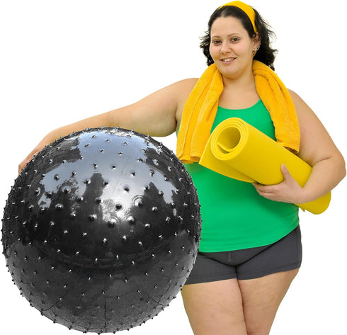 Large Sensory Massage Ball for Kids, 33.5" Bouncy Exercise Ball with Tactile Spikes, Outdoor Pool Yoga Ball