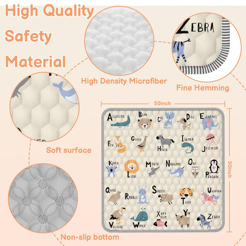 50" 50" Baby Play MAT X Playpen Mat, Soft Thickened Anti-Slip Baby Mat for Floor, Foldable and Machine Washable Baby