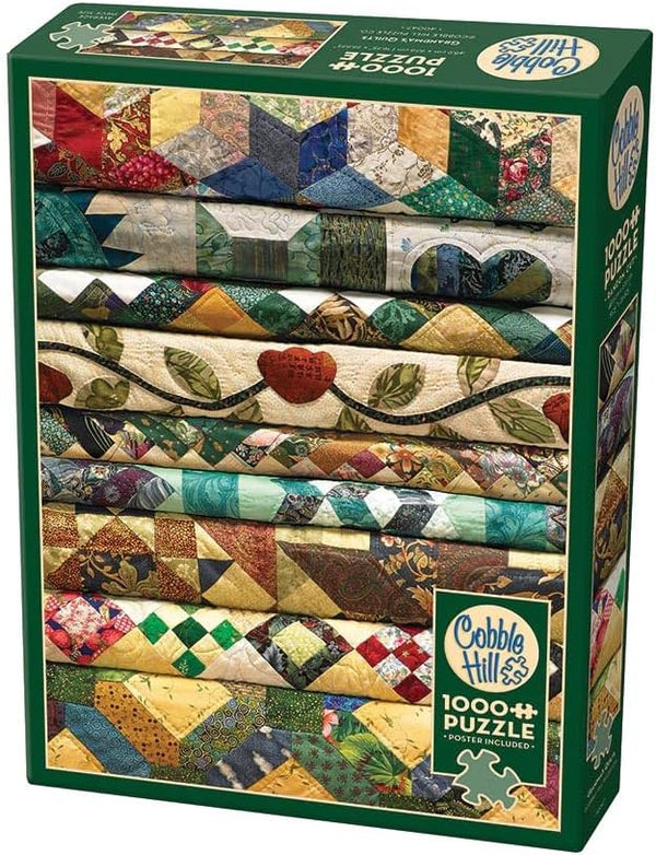 Cobble Hill 1000 Piece Puzzle - Grandma's Quilts - Sample Poster Included