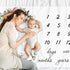 CSFOTO Flowers Baby Monthly Milestone Blanket, 60"x40", Newborn First Year Growth Mat, Baby Shower Memory Keepsake