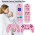 2-Pack Silicone Baby Teether Toys, TV Remote Control Shape Chew Toys for Babies 6-18 Months (Black)