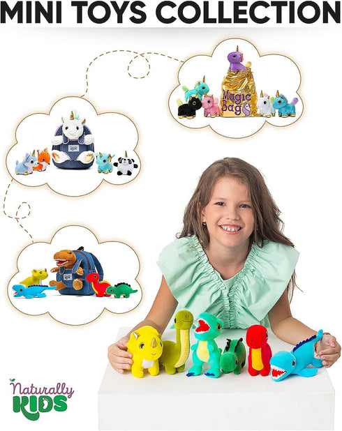 Set 6 Naturally KIDS Stuffed Animal, Toddler Gifts for Boys, Girls, Plush Dinosaur Toys