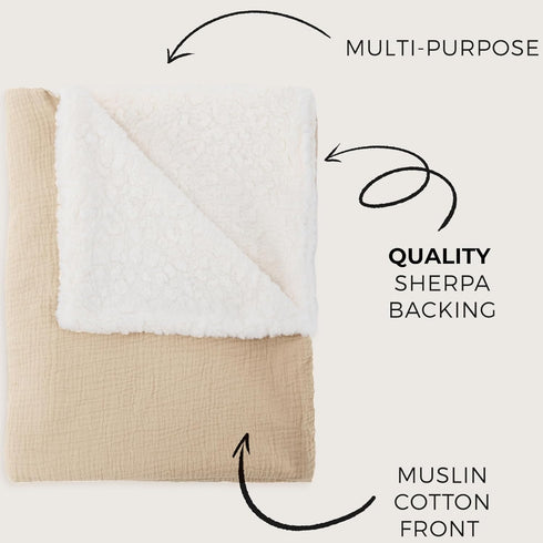 Cozy Soft Muslin Cotton Baby Blanket - Breathable and Lightweight Blanket Keeps Your Newborn Baby Girl Or Boy and Warm