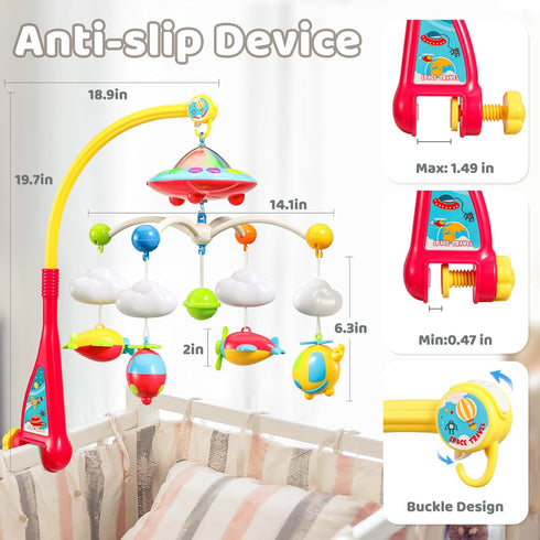 108 BOBXIN Baby Mobile for Crib, Crib Mobile with Projector and Melodies Music, Crib Toys with Remote Control