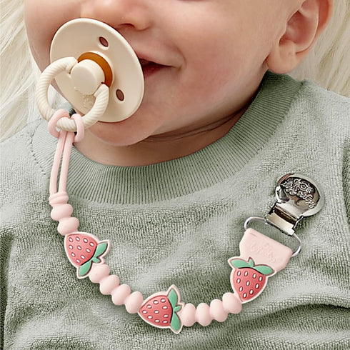 100% Itzy Ritzy Silicone Pacifier Clip Food Grade Silicone Pacifier Strap with Clip Keeps Pacifiers, Teethers & Small