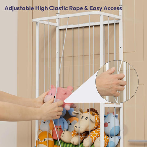 3-Tier) SWTYMIKI Hanging Stuffed Animal Storage - Over Door Large Plush Toy Organizer, Wall Mounted or Corner Stuffie