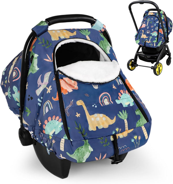 Winter Baby Car Seat Cover for Boys Girls, Warm and Cozy Infant