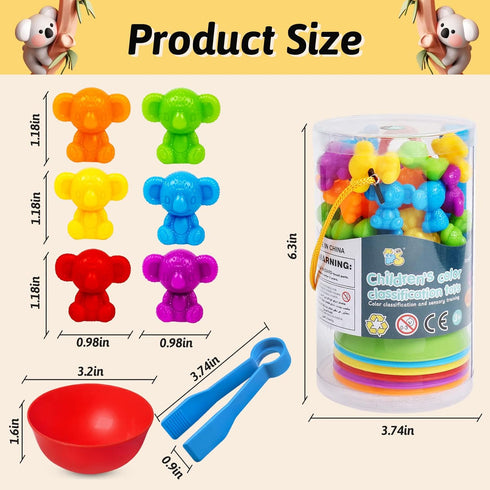 Counting Koalas Toys Matching Games with Sorting Bowls, Sorting Toys for Toddlers, Preschool Learning Activities for
