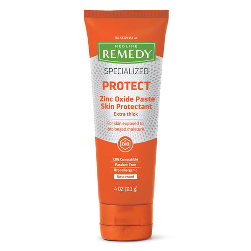 Medline Remedy Specialized Extra Thick Zinc Skin Paste (4 oz), Unscented, Micronized