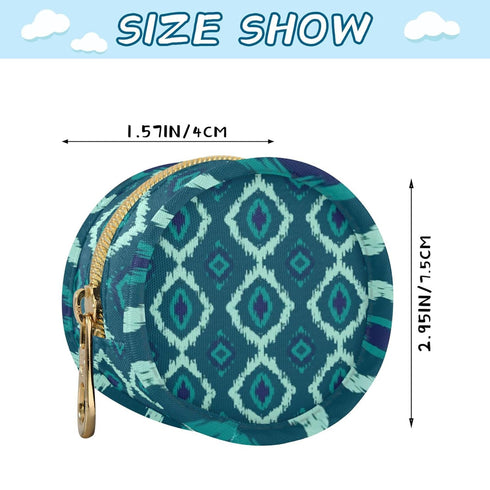 PYBUG Boho Tribal Aztec Round Pacifier Storage Case, Polyester & TPU Lined with Hook Buckle, Pacifier Container Box