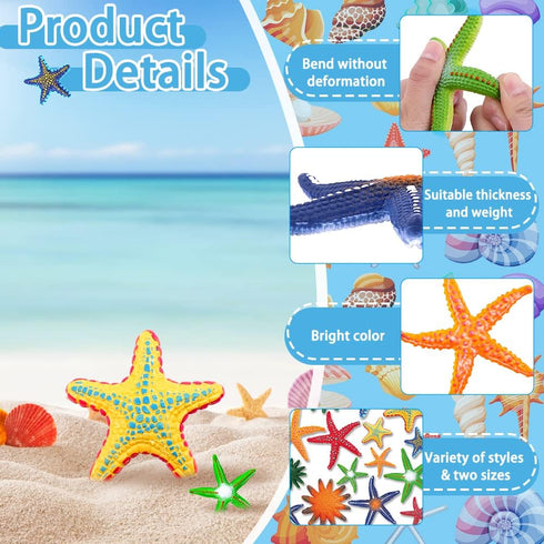 16 Summer Swimming Swimming (2 YUJUN Pieces Big Diving Pool Toys, Beach Colorful Starfish Underwater Pool Toys Soft