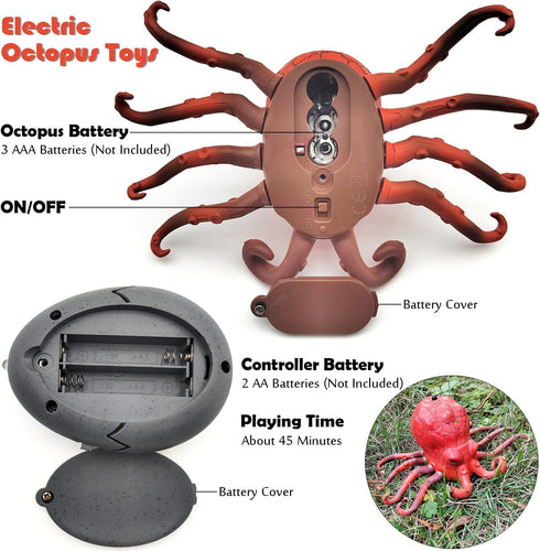 Tipmant Realistic RC Octopus Animal Remote Control Vehicle Car Touch Sensor Prank Toy Teasing Cats Dogs Kids Birthday