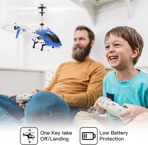 Cheerwing SYMA S107H Remote Control Helicopter, Mini Helicopter with Gyro, Altitude Hold, Blue for Adults Kids