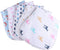 LOORGVEL 5pcs Cotton Burp Cloths for Infant, Absorbent Unisex Cotton Burping Towels, Soft