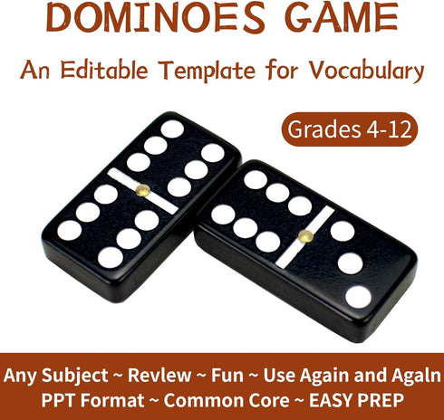 Set 6 Set Bucher&Rossini Dominoes Double - Classic Black Domino's Game for Adults and Kids Idea Gift Present for Domino