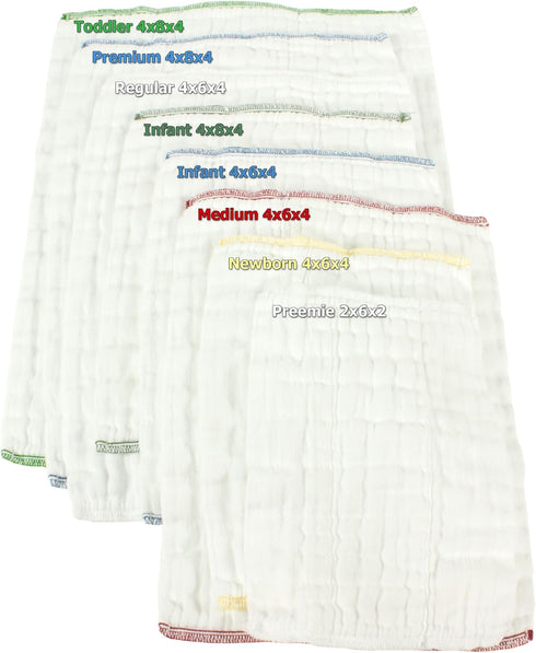 OsoCozy (1 Doz) 100% Prefold Cloth Diapers - Soft, Absorbent, Durable - Cotton