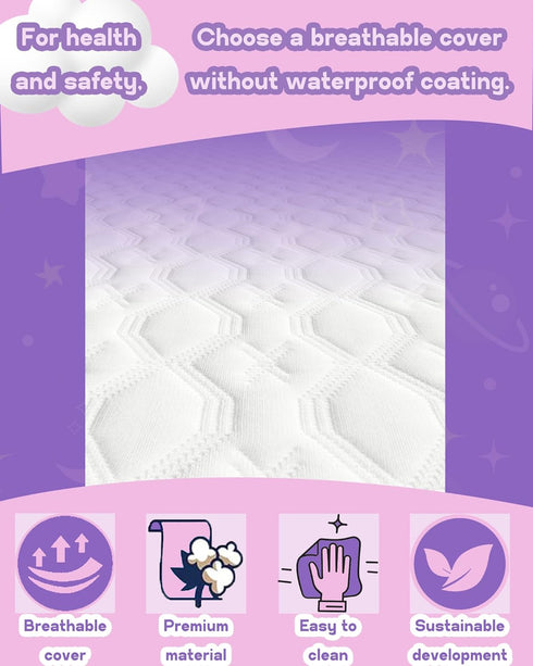 Pack 47"x23.6", 4 1 100% WELLZEE N Play Mattress Fit for ELEMARA in Baby Bassinet Bedside Crib with Breathable