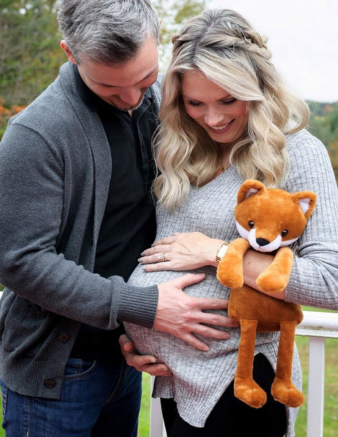 My Baby's Heartbeat Bear Recordable Stuffed Animal with 20 sec Heart Voice Recorder for Ultrasounds, Fox