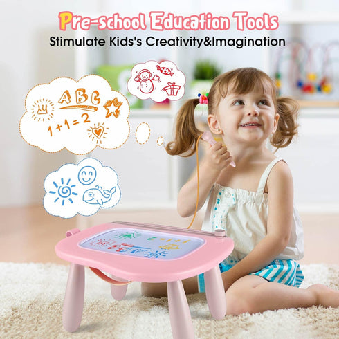 1-2 1 2 3 Smasiagon Magnetic Drawing Board for Kids, Toddler Toys for Year Old Girl, Portable Doodle Board Pad Learning