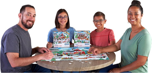 RoseArt - Home Country - 1000 Piece Jigsaw Puzzle for Adults - Jingle Bell Sleigh Society