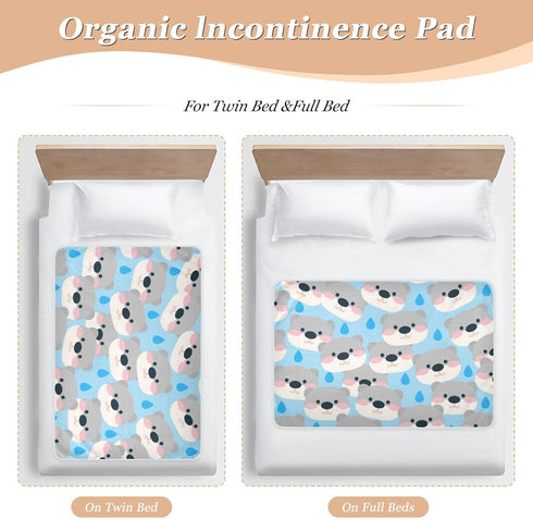 siphylline 52" 34" Cartoon Cute Beer Grey Extra Large Resuable Bed Underpads Water Resistant Diaper Changing Pad