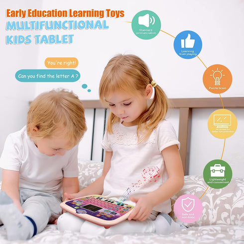 Kids Tablet Toddler Learning Pad - LED Screen for Alphabet, Numbers, Music, and Math for Boys & Girls