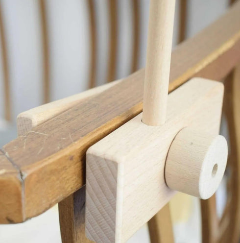 Black Wooden Crib Mobile Arm, Adjustable Mobile Holder for Crib and Desk Rotating Baby Mobile Hanger Nursery Decoration