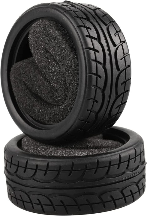8pcs 1/10 On Road Soft Tires for RC 1:10 Touring Car Wheels Rim - Black
