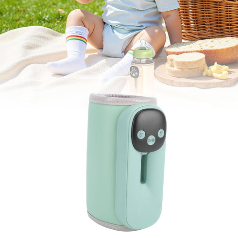 Portable,11 Settings 360 2.56 3.15in Zunate Cordless Milk Bottle Warmer Temp with Digital Display, Heating Sleeve Night