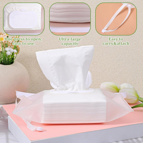 JIYIN 3 Backpacks Portable Wet Wipe Pouch Dispenser, Pcs Clear Wipe Dispenser Reusable Refillable Wipe Holder Flushable