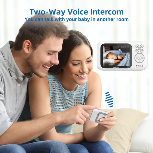 TakTark Baby Monitor with 3.2'' Color LCD Screen, 2 Way Audio, Night Vision, and Room Temperature Display