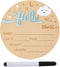 Penitue Newborn Welcome Signs, 5.9in Round Wooden Moon Clouds Hello World Newborn Birth