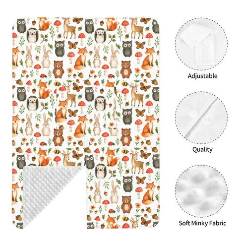 KiuLoam Woodland Animals Baby Car Seat Canopy, Nursing Cover for Mom Breastfeeding Scarf, Infant Car Seat
