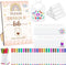 50 DIY Baby Bibs Set, Includes 25 White Feeder Bibs, Blank Baby Bibs, 24 Fabric Markers